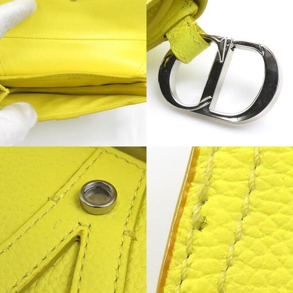 DIOR Yellow Leather Pouch - Picture 4 of 5